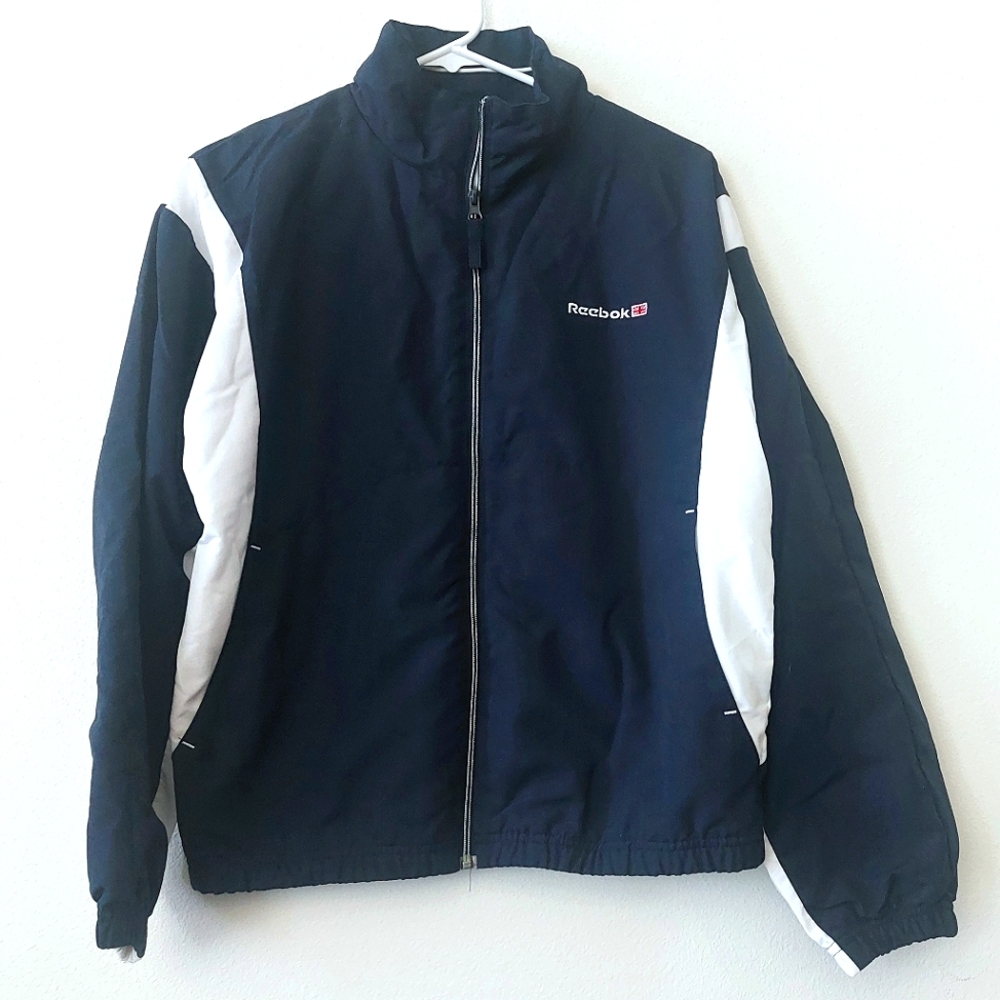 Reebok Vintage Navy×White Zipup Windbreaker Jacket